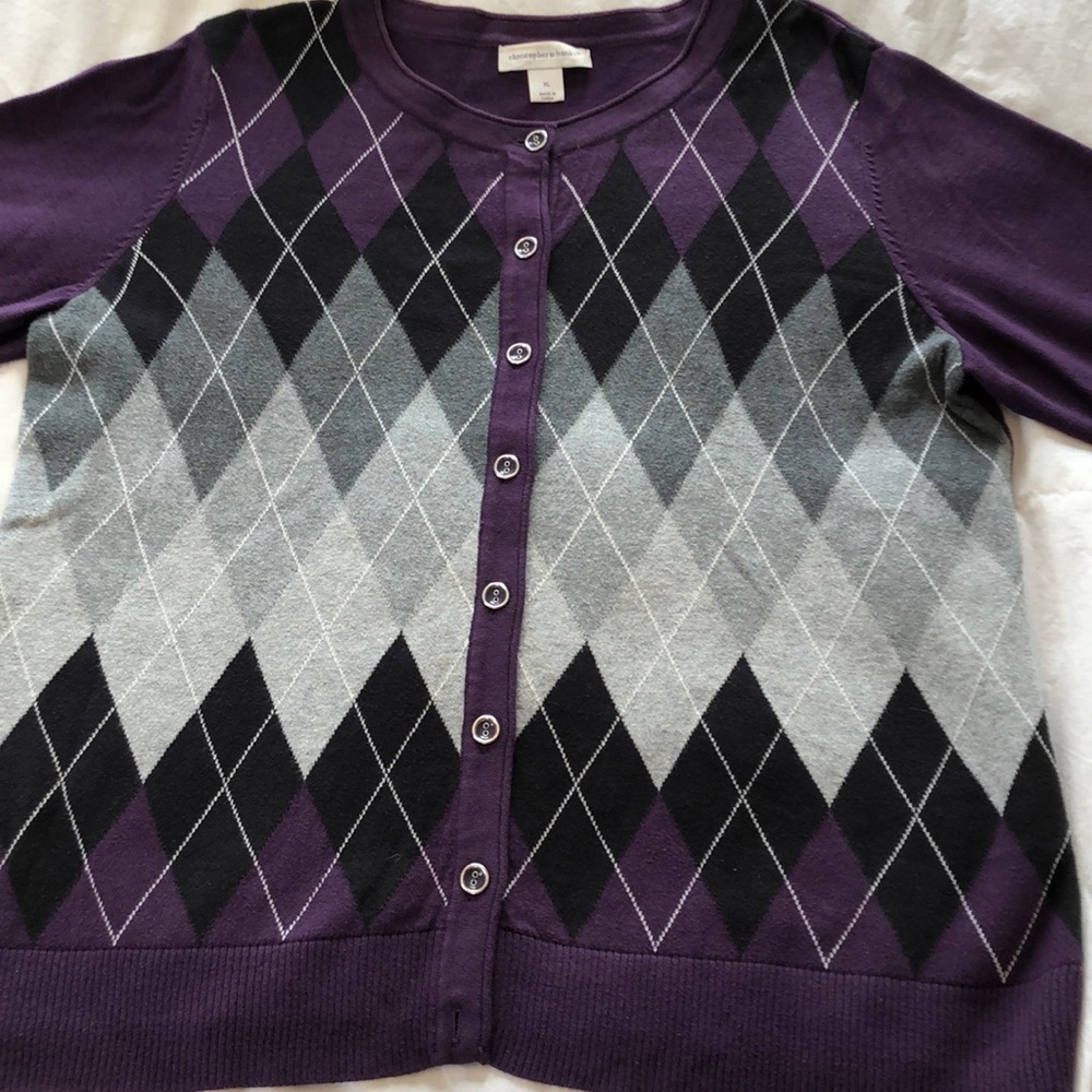 Christopher & Banks Eggplant Cardigan & Tank